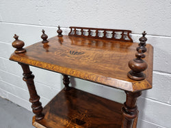 Victorian Beautifully Inlaid Walnut Three Shelf What-Not | Antique & Vintage | Moonee Ponds Antiques | Australia Wide Delivery