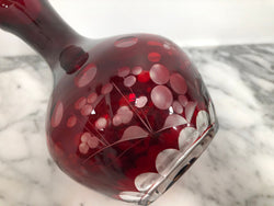 Vintage Flash Ruby Glass Water Carafe and Glass | Antique & Vintage | Moonee Ponds Antiques | Australia Wide Delivery