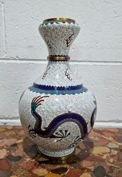Large Vintage Chinese Cloisonné Vase With Two Dragons | Antique & Vintage | Moonee Ponds Antiques | Australia Wide Delivery