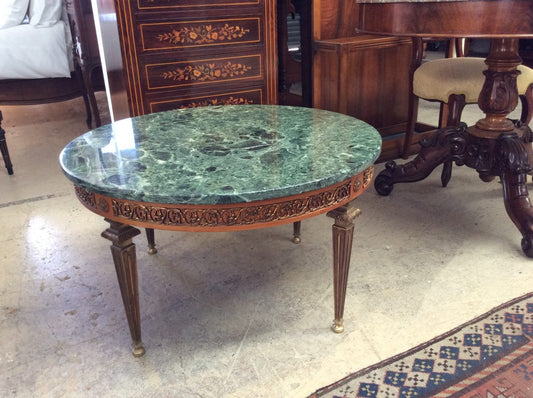 French Green Marble Coffee Table