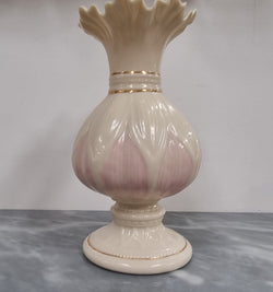 Vintage Belleek Porcelain Vase Lotus Blossom Gold Pink | Antique & Vintage | Moonee Ponds Antiques | Australia Wide Delivery