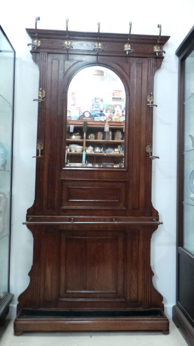 French 19th century walnut hallstand