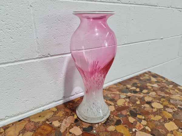Tall Vintage "Murano" multi coloured vase. Beautiful pink and white colours. In good condition with no chips or cracks.