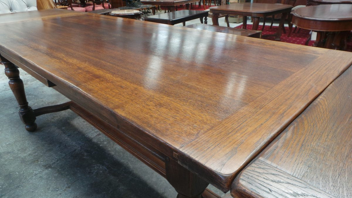 A Large French Farmhouse Oak Extension Table | Antique & Vintage | Moonee Ponds Antiques | Australia Wide Delivery