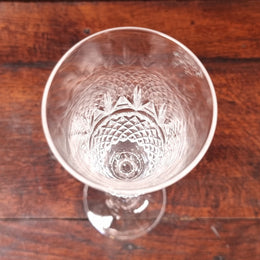 Set of eight crystal champagne glasses. In good original condition.