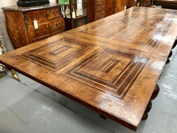 Superb Oak & Walnut 19th Century Parquetry Top Extension Table | Antique & Vintage | Moonee Ponds Antiques | Australia Wide Delivery