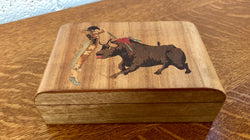 Vintage Wooden Box "Matador & Bull" | Antique & Vintage | Moonee Ponds Antiques | Australia Wide Delivery