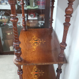 A Beautiful Victorian English Inlaid And Detailed Carved Whatnot