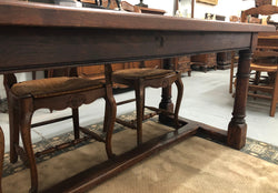 French Dark Oak Stretcher Based Farmhouse Table | Antique & Vintage | Moonee Ponds Antiques | Australia Wide Delivery