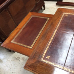 Antique French Walnut Desk With Leather Top