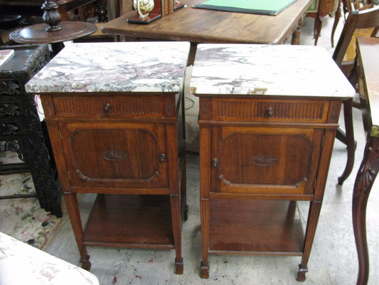 French Mahogany Bedside Cabinets