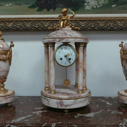 French Marble Clock Set