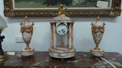 French Marble Clock Set | Antique & Vintage | Moonee Ponds Antiques | Australia Wide Delivery