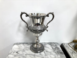 Large Embossed and Engraved Silver Plate Trophy or Vase | Antique & Vintage | Moonee Ponds Antiques | Australia Wide Delivery