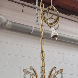 Fine French Empire basket shaped crystal chandelier. Consisting of ten exterior arms and four interior lights. It has stunning crystal's with prism drops. It has been sourced from France fully rewired to Australian standards.