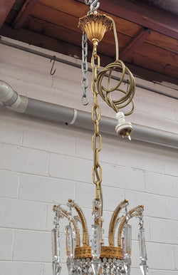 Fine French Empire Basket Shaped Crystal Chandelier | Antique & Vintage | Moonee Ponds Antiques | Australia Wide Delivery