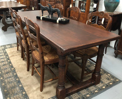French Dark Oak Stretcher Based Farmhouse Table | Antique & Vintage | Moonee Ponds Antiques | Australia Wide Delivery