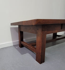 French Farmhouse Style Heavy Oak Coffee Table | Antique & Vintage | Moonee Ponds Antiques | Australia Wide Delivery
