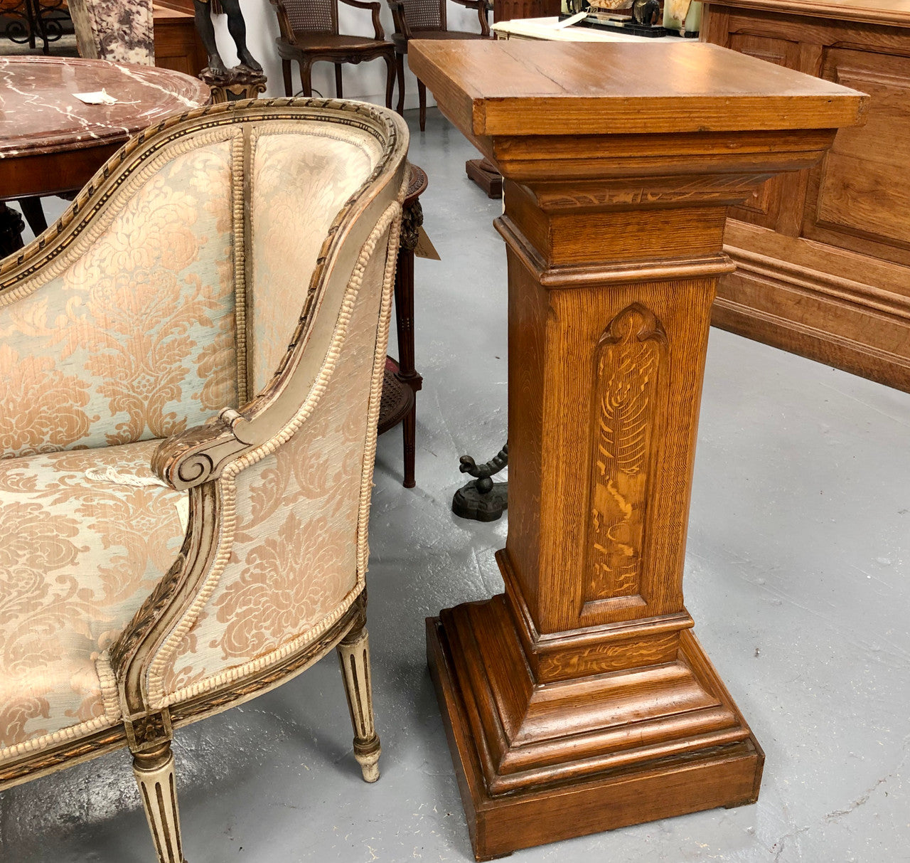 Lovely Antique Faux Oak Pedestal