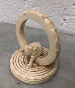 Unusual Antique Carved Ivory Serviette Ring Featuring An Elephant | Antique & Vintage | Moonee Ponds Antiques | Australia Wide Delivery
