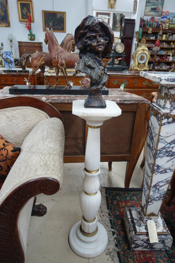 Onyx Marble Pedestal | Antique & Vintage | Moonee Ponds Antiques | Australia Wide Delivery