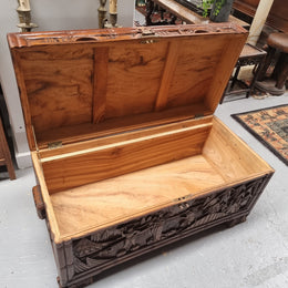 Impressive Carved Camphor Wood Chest
