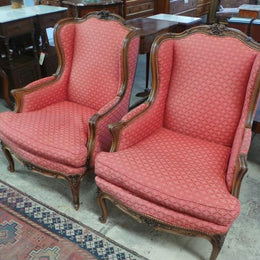 Pair Of French Carved Louis XV Style Fauteuils