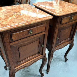 Lovely Pair Of French Oak Bedsides