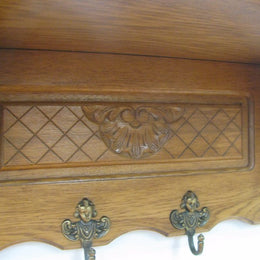 French Oak Carved Hat Rack