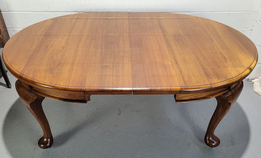 Period blackwood two leaf extension table. It can comfortably sit six people and eight when extend. It is in good original detailed condition.