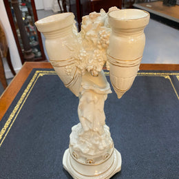 Victorian Porcelain Cherub Statue Posy Vase