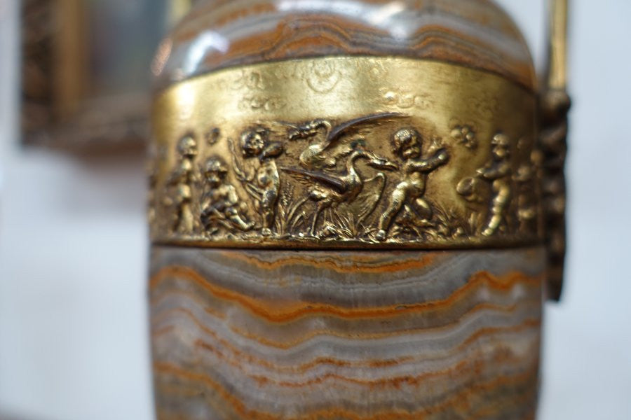 Alabaster And Gilt French Urns | Antique & Vintage | Moonee Ponds Antiques | Australia Wide Delivery