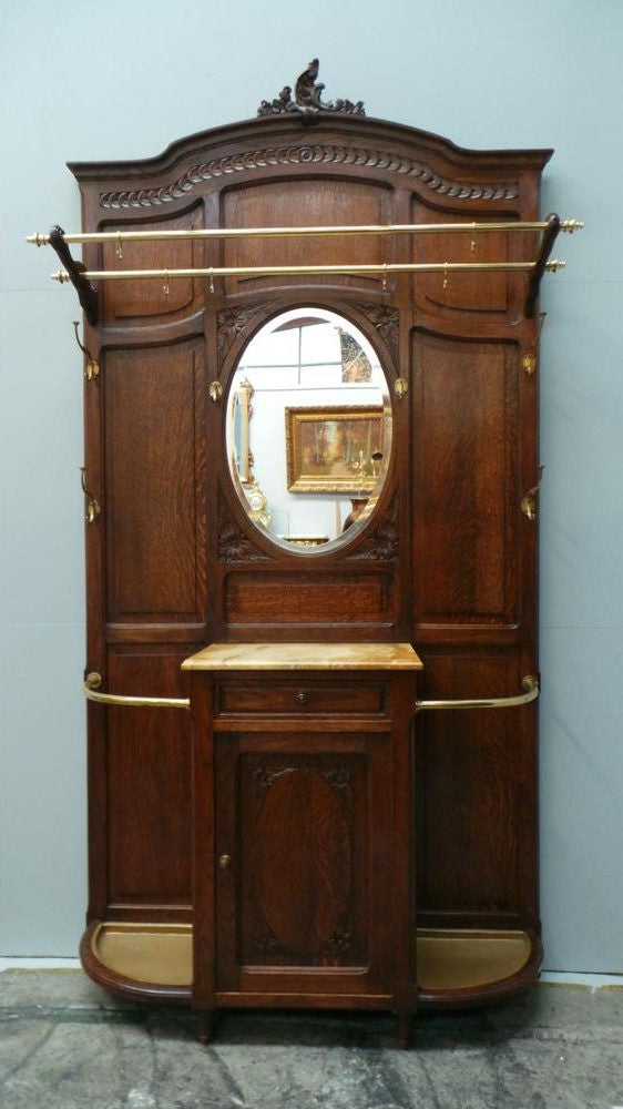 19th Century Carved Oak French Hall Stand