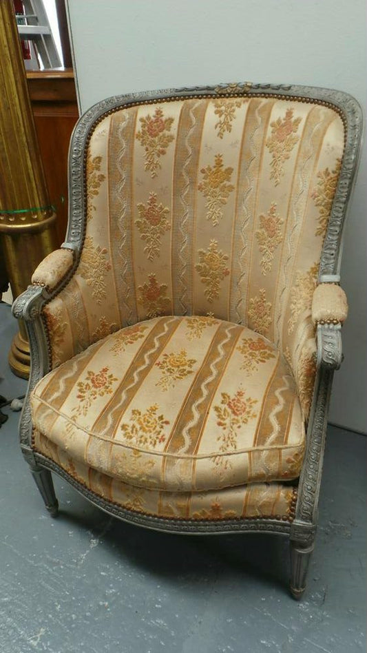 Stunning Pair of French Upholstered Arm Chairs