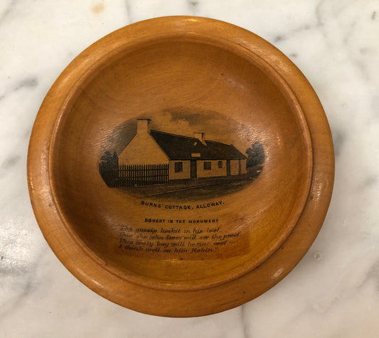 Antique Mauchline Ware Dish "Burns Cottage, Alloway"