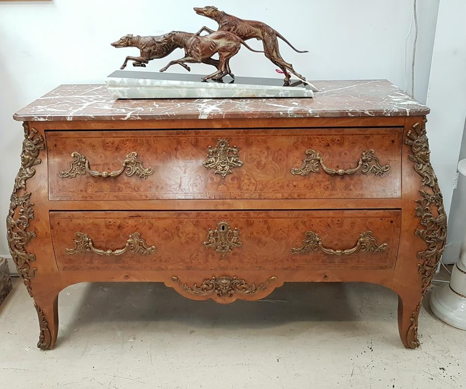 A Large French Louis XV Style Burr Walnut Commode | Antique & Vintage | Moonee Ponds Antiques | Australia Wide Delivery