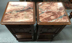 Beautiful Pair of French Marble Top Bedside Cabinets | Antique & Vintage | Moonee Ponds Antiques | Australia Wide Delivery