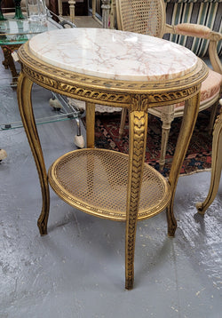 Stunning Louis XV Style Two Tier Marble Topped Gilt Lamp-Side Table | Antique & Vintage | Moonee Ponds Antiques | Australia Wide Delivery