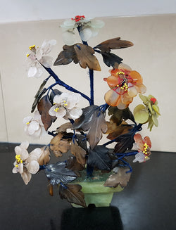 Vintage Chinese Soapstone & Jade Tree On Base | Antique & Vintage | Moonee Ponds Antiques | Australia Wide Delivery
