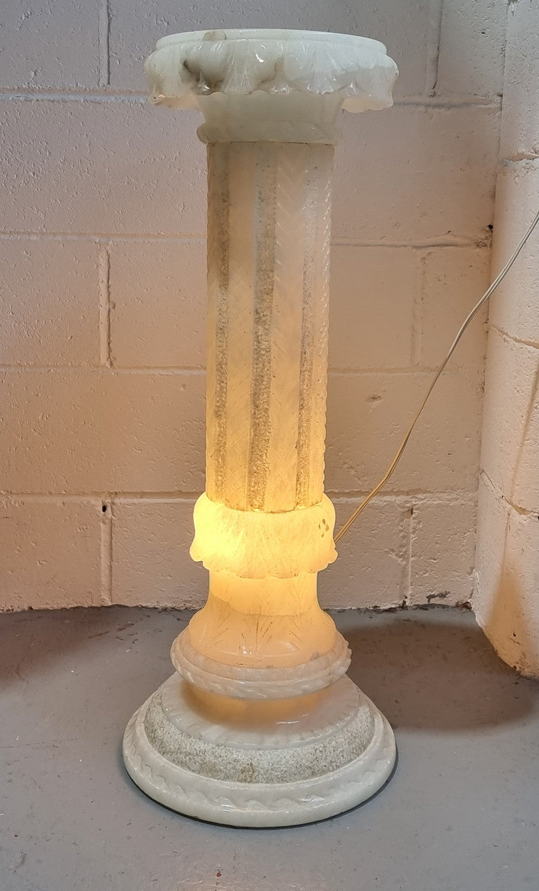 White Alabaster Floor Lamp Column Pedestal | Antique & Vintage | Moonee Ponds Antiques | Australia Wide Delivery