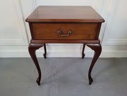 Vintage Mahogany Single Drawer Cabriole Leg Bedside Table | Antique & Vintage | Moonee Ponds Antiques | Australia Wide Delivery