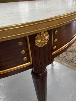 Stunning Antique French Louis XVI Style Mahogany & Marble Top Round Table | Antique & Vintage | Moonee Ponds Antiques | Australia Wide Delivery