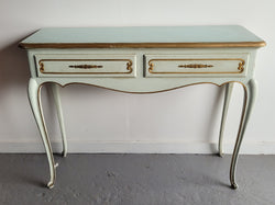 Vintage French Louis 15th Style Original Painted & Gilded Highlights Two Drawer Console Table | Antique & Vintage | Moonee Ponds Antiques | Australia Wide Delivery