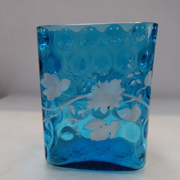 Blue Victorian Art Glass Vase
