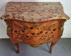 French Louis XV Style 2 Drawer Commode With Ormolu Trim & Marble Top | Antique & Vintage | Moonee Ponds Antiques | Australia Wide Delivery