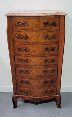 Stunning French Louis XV Style Marble Top Semainier Chest | Antique & Vintage | Moonee Ponds Antiques | Australia Wide Delivery