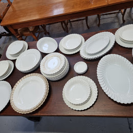 Limoge "Haviland" large white part dinner service. Includes some white service with gilt decoration. Although most items are in good condition please note two plates do have small chips. We are able to supply more photos on request.