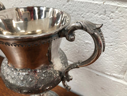 Large Embossed and Engraved Silver Plate Trophy or Vase | Antique & Vintage | Moonee Ponds Antiques | Australia Wide Delivery