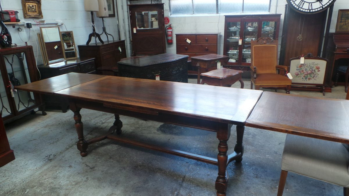 A Large French Farmhouse Oak Extension Table | Antique & Vintage | Moonee Ponds Antiques | Australia Wide Delivery