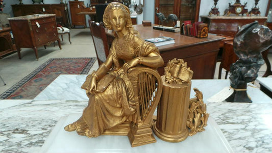 French Gilt Lady Statue